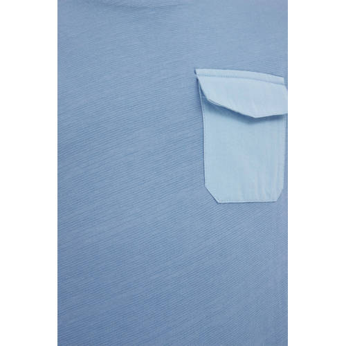 WE Fashion T-shirt grijsblauw Jongens Stretchkatoen Ronde hals Effen 110 116