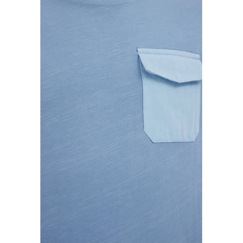 WE Fashion T-shirt grijsblauw Jongens Stretchkatoen Ronde hals Effen 110 116