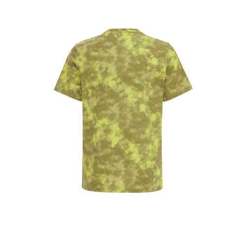 WE Fashion Salty Dog tie-dye T-shirt groen Jongens Katoen Ronde hals Tie-dye 110 116