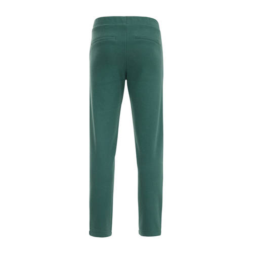 WE Fashion slim fit broek groen Jongens Katoen Effen 104