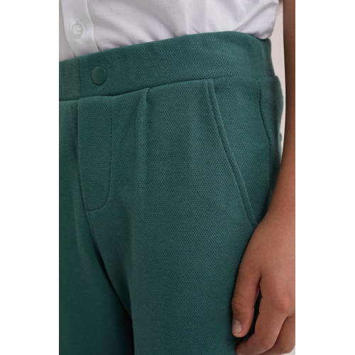 WE Fashion slim fit broek groen Jongens Katoen Effen 92
