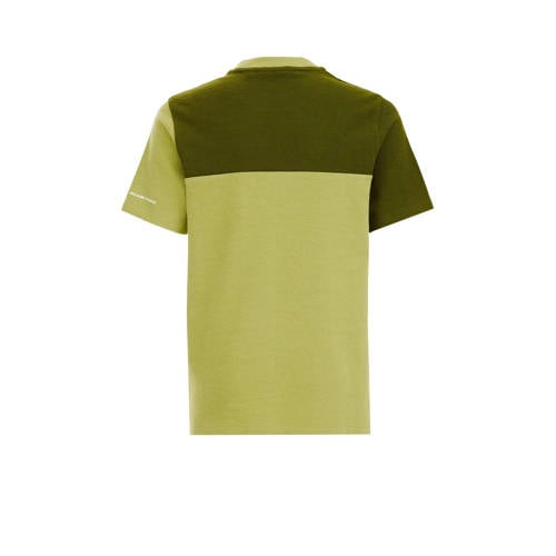 WE Fashion T-shirt groen Jongens Katoen Ronde hals Effen 110 116