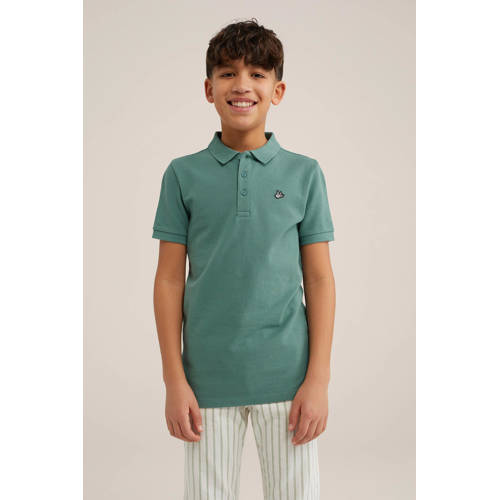 WE Fashion polo groen Jongens Katoen Polokraag Effen 92
