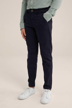 slim fit broek marineblauw