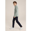 WE Fashion slim fit broek marineblauw