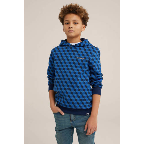 WE Fashion sweater met all over print blauw All over print 98 104