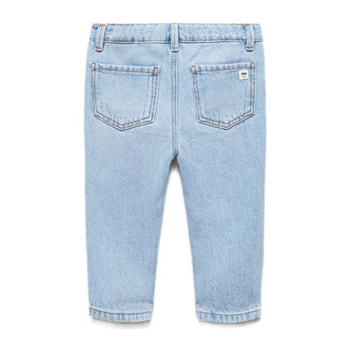 Mango Kids regular fit jeans changeant blauw Meisjes Denim Effen 80