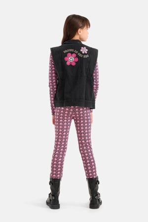 gilet met backprint en borduursels dark grey