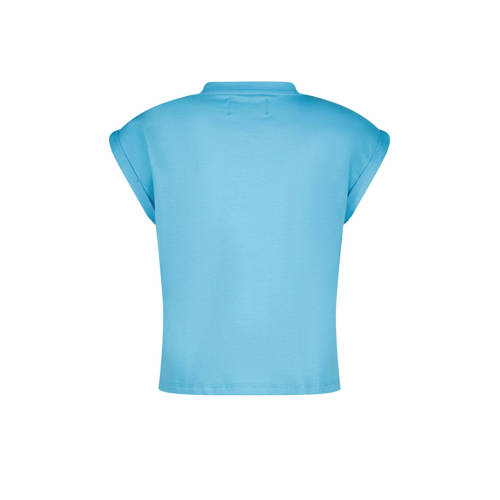Raizzed T-shirt Merena met logo helderblauw Meisjes Katoen Ronde hals Logo 128