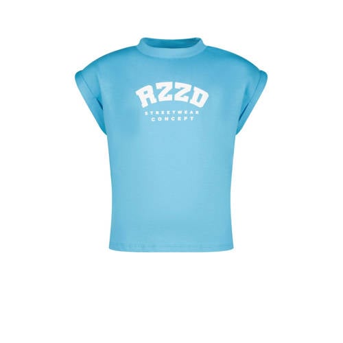Raizzed T-shirt Merena met logo helderblauw Meisjes Katoen Ronde hals Logo