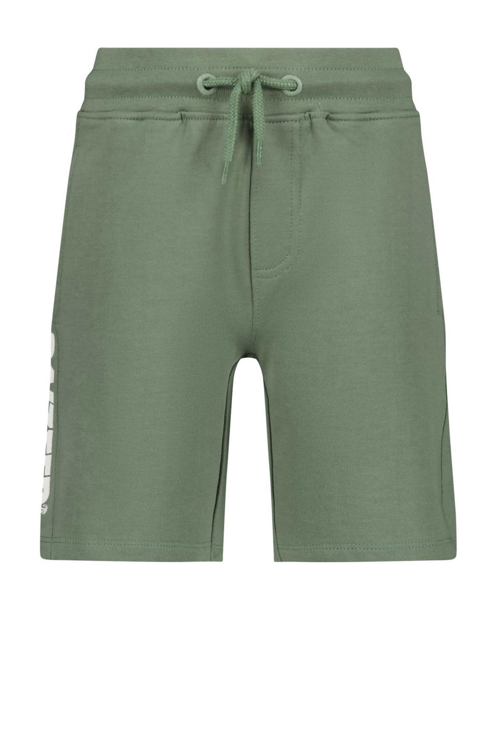 Groene jongens Raizzed sweatshort Djordy van katoen met elastische tailleband met koord en logo dessin