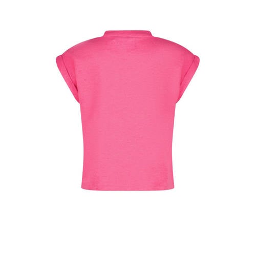 Raizzed T-shirt Merena met logo fuchsia Roze Meisjes Katoen Ronde hals 128