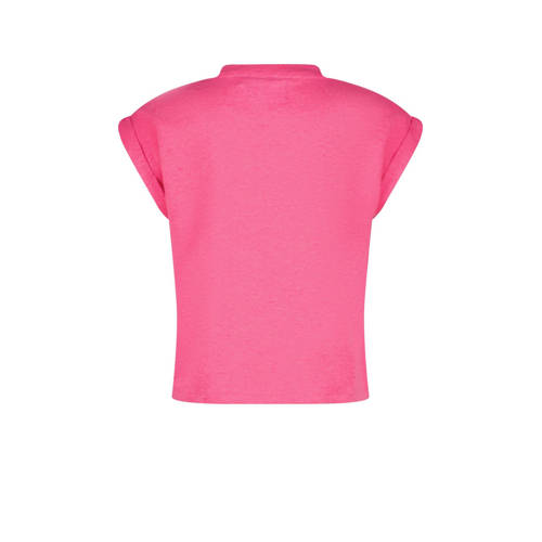 Raizzed T-shirt Merena met logo fuchsia Roze Meisjes Katoen Ronde hals 128