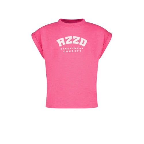 Raizzed T-shirt Merena met logo fuchsia Roze Meisjes Katoen Ronde hals
