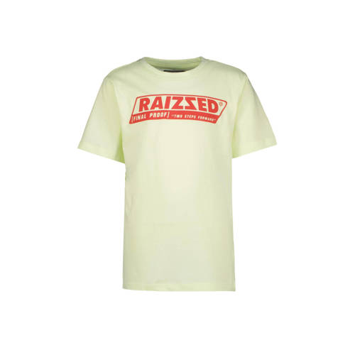 Raizzed T-shirt Hamilton met logo zacht limegroen Jongens Katoen Ronde hals