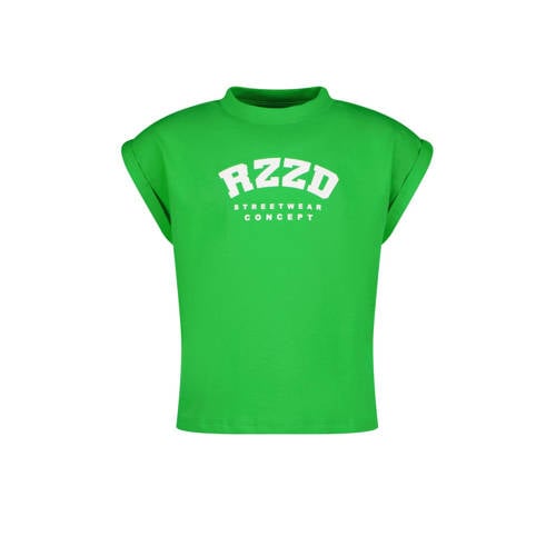 Raizzed T-shirt Merena met logo zomergroen Meisjes Katoen Ronde hals Logo