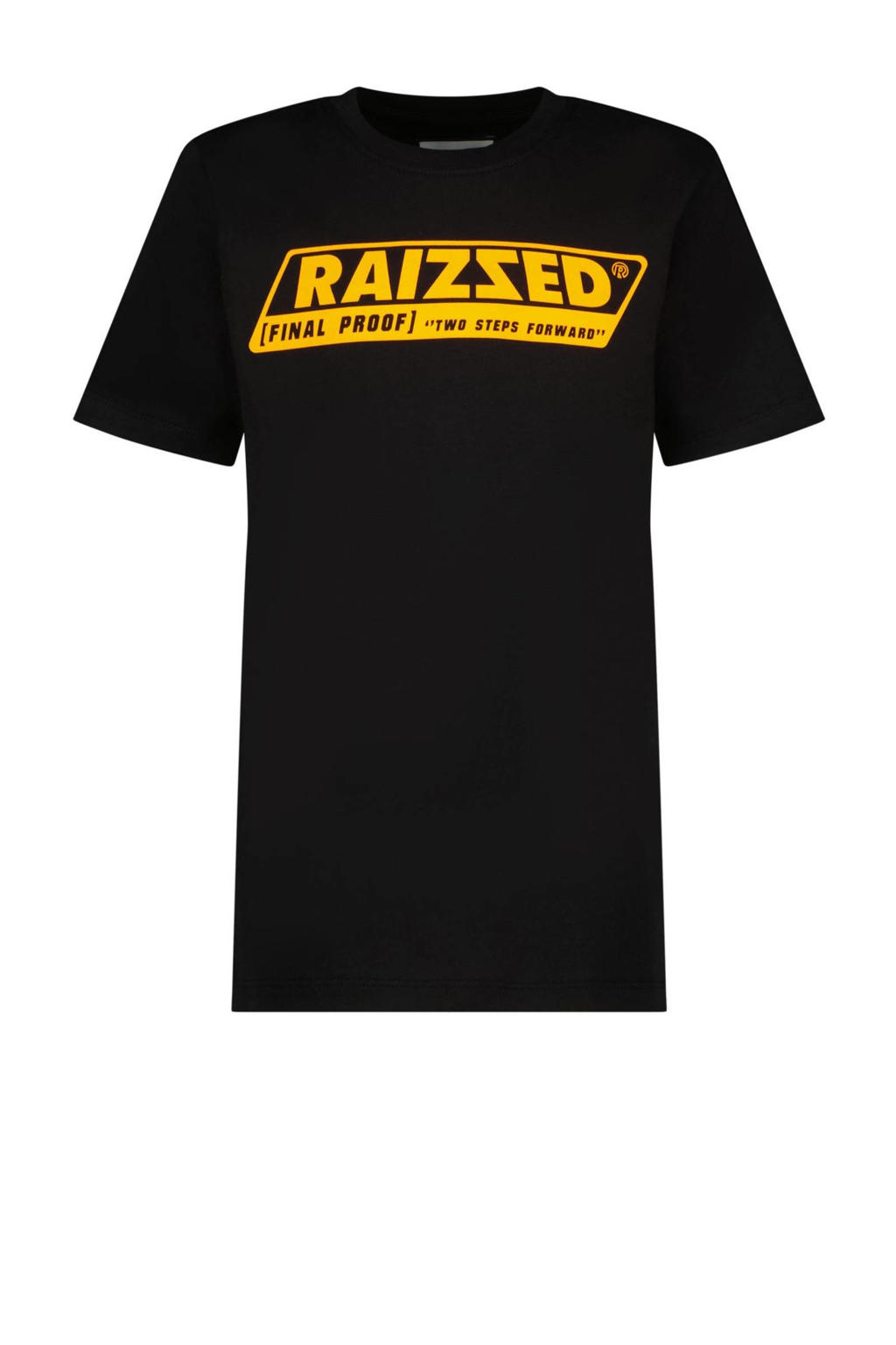 Zwarte jongens Raizzed T-shirt Hamilton van katoen met logo dessin, korte mouwen en ronde hals