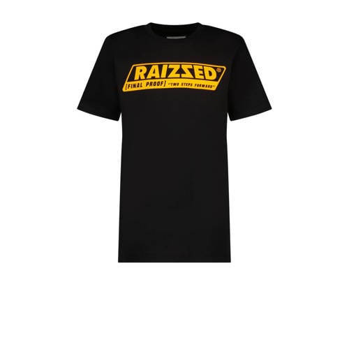Raizzed T-shirt Hamilton met logo zwart Jongens Katoen Ronde hals Logo