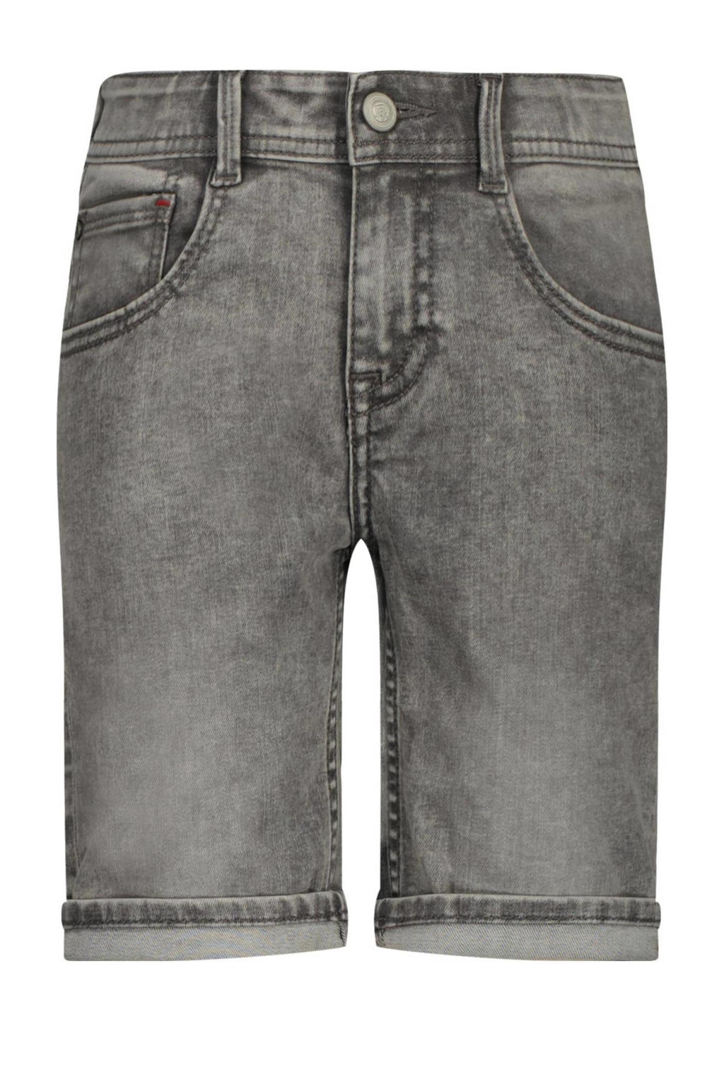 Grey denim jongens Raizzed short Oregon stone van stretchdenim met regular waist, rits- en knoopsluiting en effen