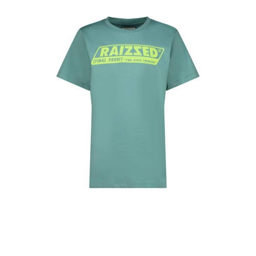 Raizzed T-shirt Hamilton met logo zacht zeegroen Jongens Katoen Ronde hals