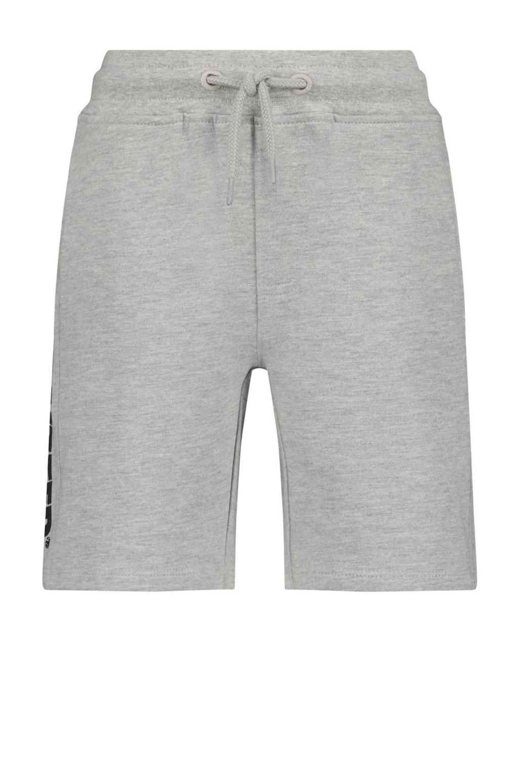 Grijs melange jongens Raizzed sweatshort Djordy melange met elastische tailleband met koord en logo dessin
