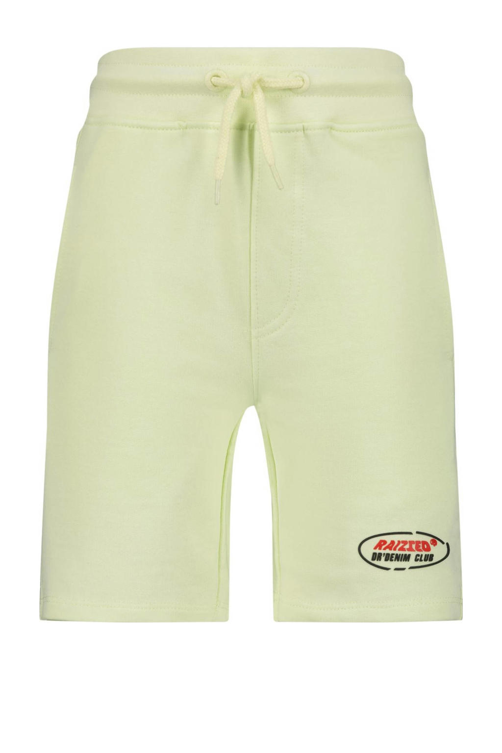 Limegroene jongens Raizzed regular fit sweatshort Rallingthon licht van katoen met elastische tailleband met koord en effen