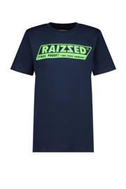 thumbnail: Blauwe jongens Raizzed T-shirt Hamilton van katoen met logo dessin, korte mouwen en ronde hals