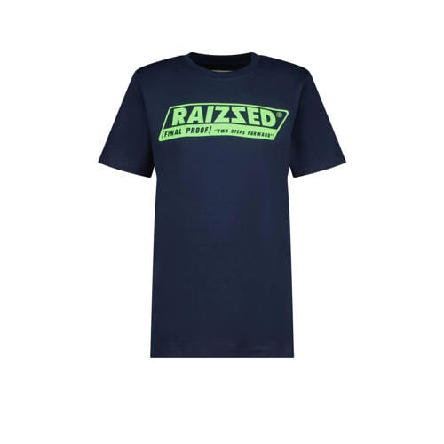 Raizzed T-shirt Hamilton met logo donkerblauw Jongens Katoen Ronde hals