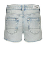 thumbnail: Light blue denim meisjes Raizzed short Louisiana stone van stretchdenim met rits- en knoopsluiting en effen