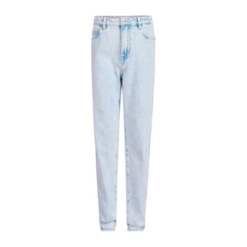 Shoeby high waist mom jeans bleached Blauw Meisjes Denim Effen - 104