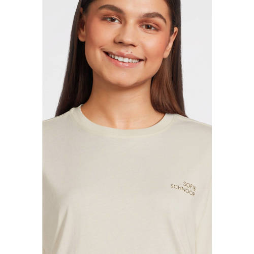 Sofie Schnoor T-shirt ecru Meisjes Katoen Ronde hals Effen 128