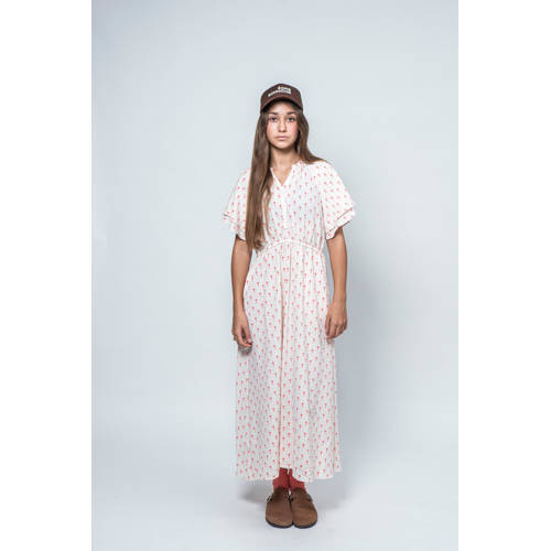 Sofie Schnoor maxi jurk ecru roze Meisjes Polyester V-hals Effen 152