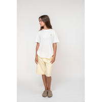 thumbnail: Witte meisjes Sofie Schnoor T-shirt van katoen met effen, korte mouwen en ronde hals