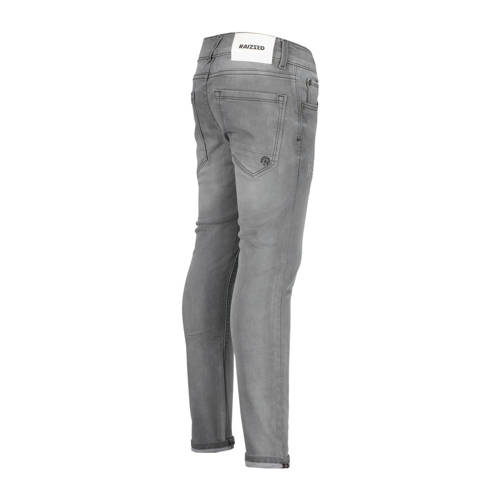 Raizzed skinny jeans Tokyo Crafted met slijtage mid grey stone Grijs Jongens Stretchdenim 128