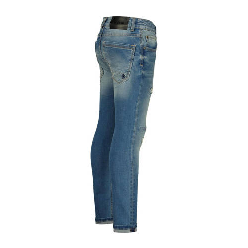 Raizzed skinny jeans Tokyo Crafted met slijtage vintage blue Blauw Jongens Stretchdenim 128
