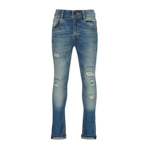 Raizzed skinny jeans Tokyo Crafted met slijtage vintage blue Blauw Jongens Stretchdenim