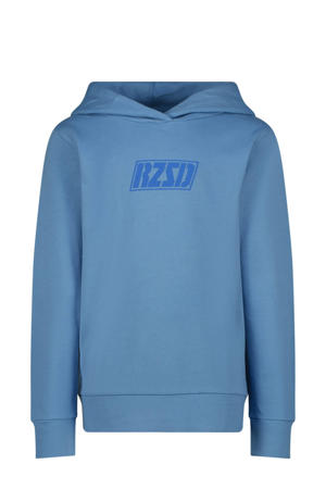 hoodie Nander met logo zachtblauw