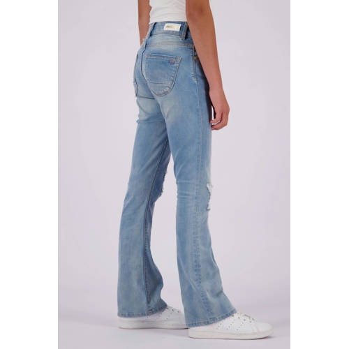 Raizzed flared jeans Melbourne Crafted met slijtage light blue stone Blauw Meisjes Stretchdenim 128