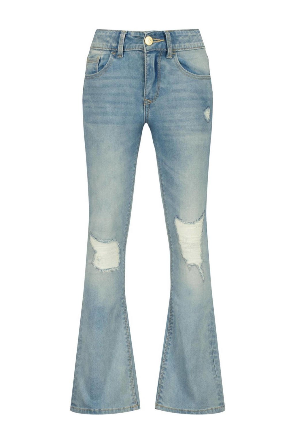 Light blue denim meisjes Raizzed flared jeans Melbourne Crafted stone van stretchdenim met regular waist en rits- en knoopsluiting
