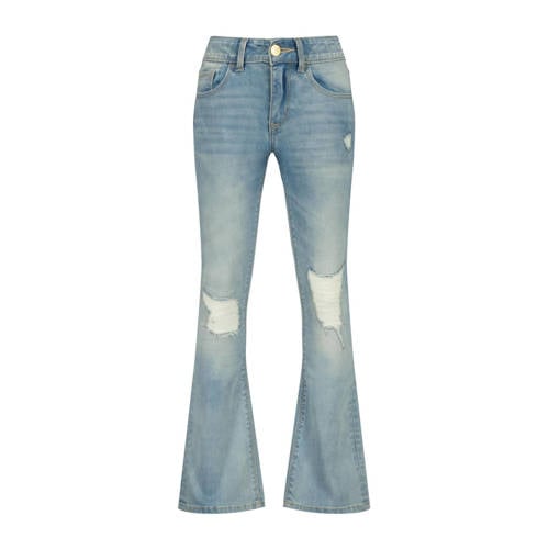 Raizzed flared jeans Melbourne Crafted met slijtage light blue stone Blauw Meisjes Stretchdenim