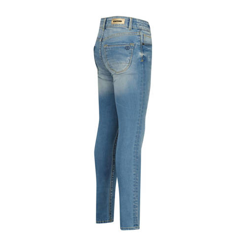 Raizzed skinny jeans Chelsea Crafted met slijtage mid blue stone Blauw Meisjes Stretchdenim 128