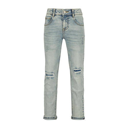 Raizzed straight fit jeans Berlin Crafted met slijtage light blue stone Blauw Jongens Stretchdenim