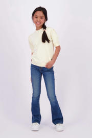 thumbnail: Dark blue denim meisjes Raizzed flared jeans Melbourne van stretchdenim met regular waist, rits- en knoopsluiting en effen