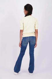 thumbnail: Dark blue denim meisjes Raizzed flared jeans Melbourne van stretchdenim met regular waist, rits- en knoopsluiting en effen