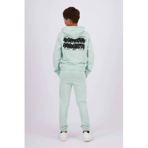 Raizzed hoodie Nezar met backprint zacht pistachegroen Sweater Backprint 128