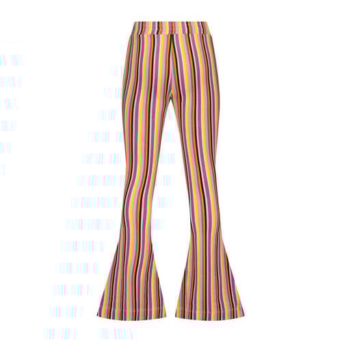 Raizzed flared broek Sanima lila geel multicolor Paars Meisjes Stretchkatoen 164