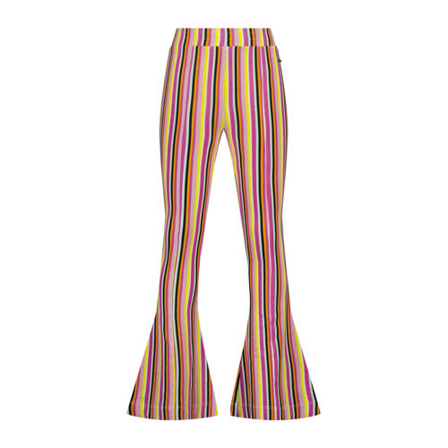 Raizzed flared broek Sanima lila/geel/multicolor Paars Meisjes Stretchkatoen