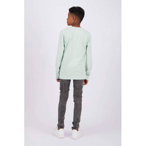 Raizzed longsleeve Jim met printopdruk zacht pistachegroen Jongens Katoen Ronde hals 128