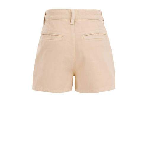 WE Fashion slim fit casual short zand Korte broek Beige Meisjes Katoen 98