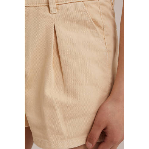 WE Fashion slim fit casual short zand Korte broek Beige Meisjes Katoen 98